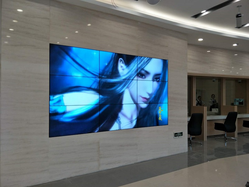 ?南京江寧中國銀行大廳9連屏拼接46寸3*3拼接墻案例